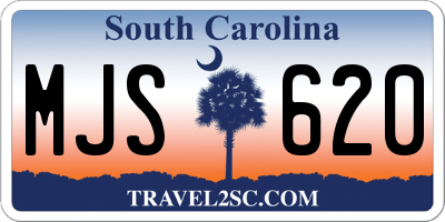 SC license plate MJS620