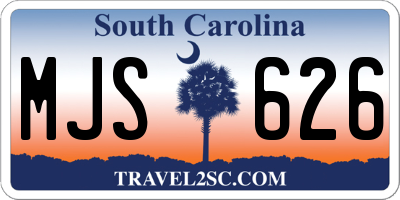 SC license plate MJS626