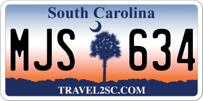 SC license plate MJS634
