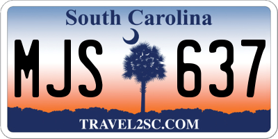 SC license plate MJS637