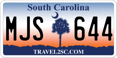 SC license plate MJS644