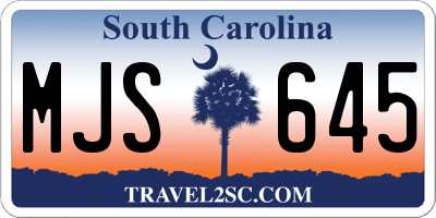 SC license plate MJS645