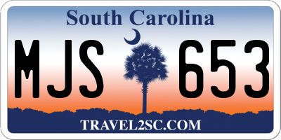 SC license plate MJS653