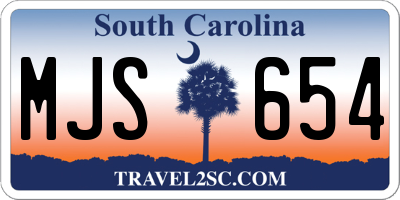 SC license plate MJS654