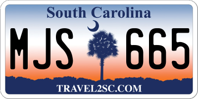 SC license plate MJS665