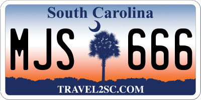 SC license plate MJS666