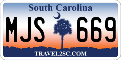 SC license plate MJS669