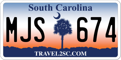 SC license plate MJS674