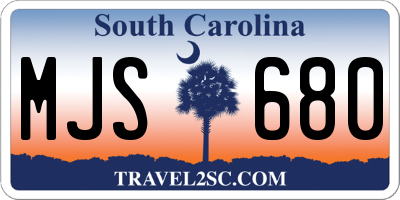 SC license plate MJS680