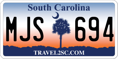 SC license plate MJS694