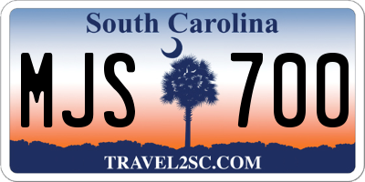 SC license plate MJS700