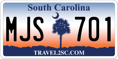 SC license plate MJS701