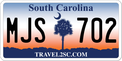 SC license plate MJS702