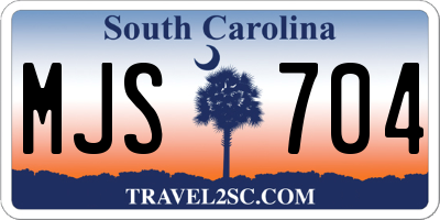SC license plate MJS704