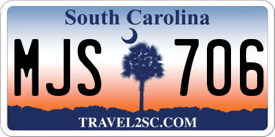 SC license plate MJS706