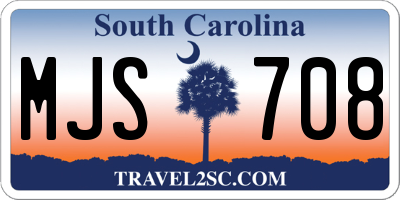 SC license plate MJS708