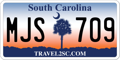 SC license plate MJS709