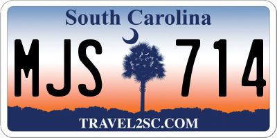 SC license plate MJS714