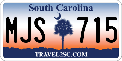SC license plate MJS715