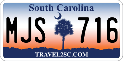 SC license plate MJS716