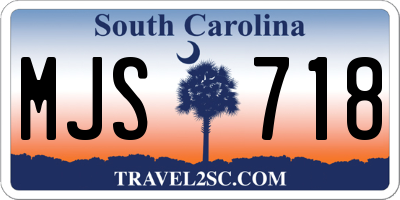 SC license plate MJS718