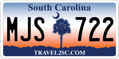 SC license plate MJS722