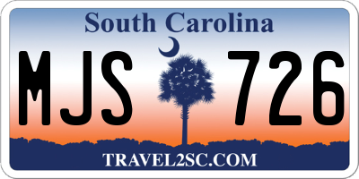 SC license plate MJS726