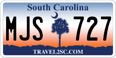 SC license plate MJS727