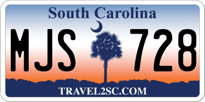 SC license plate MJS728