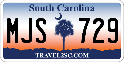 SC license plate MJS729