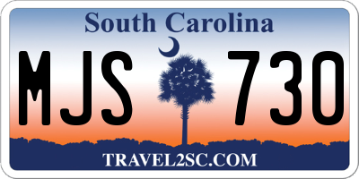 SC license plate MJS730