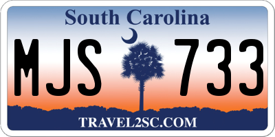 SC license plate MJS733