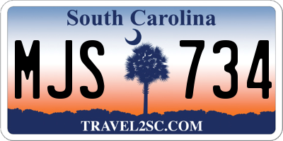SC license plate MJS734