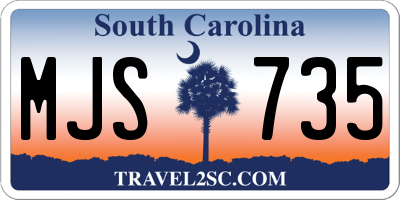SC license plate MJS735