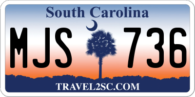 SC license plate MJS736