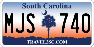 SC license plate MJS740