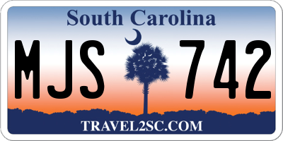SC license plate MJS742