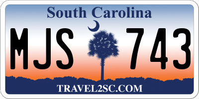SC license plate MJS743