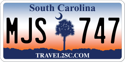 SC license plate MJS747