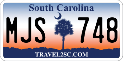 SC license plate MJS748