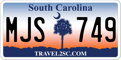 SC license plate MJS749