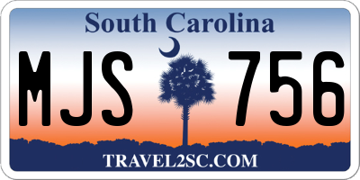 SC license plate MJS756