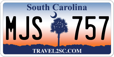 SC license plate MJS757