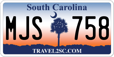 SC license plate MJS758