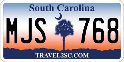 SC license plate MJS768