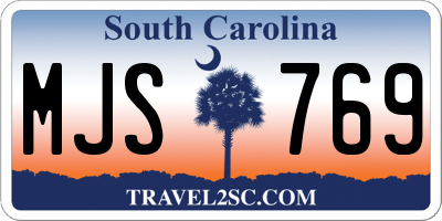 SC license plate MJS769