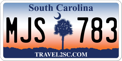 SC license plate MJS783