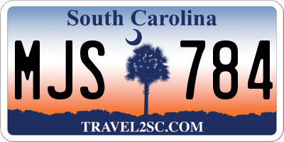SC license plate MJS784