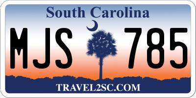 SC license plate MJS785
