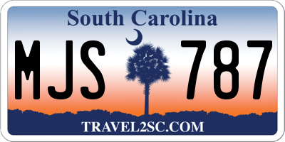 SC license plate MJS787